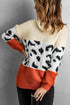 Turtleneck Splicing Chunky Knit Pullover Sweater